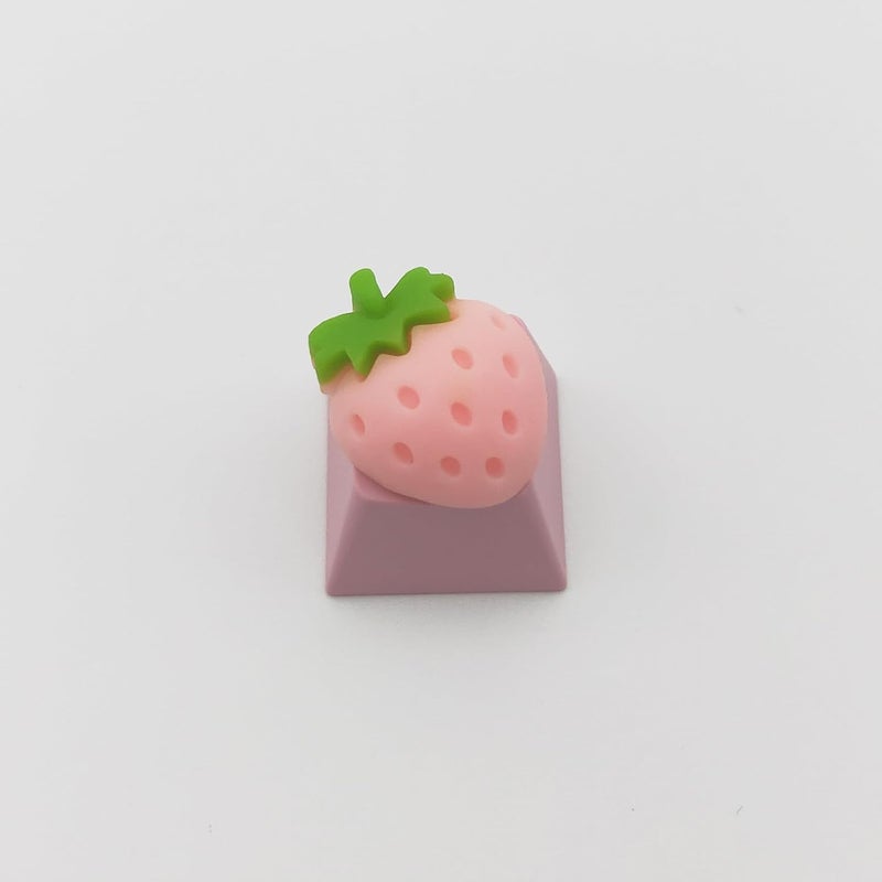 Elacgap Personalized Cute Pink Keycap Handmade OEM Profile DIY Custom Keycap for Mechanical Keyboard MX Switch (Strawberry) - Image 1
